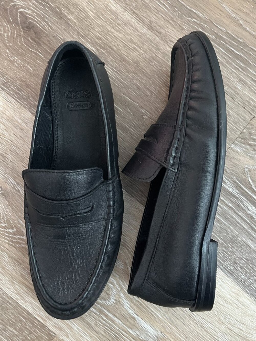 Black faux Leather Loafers